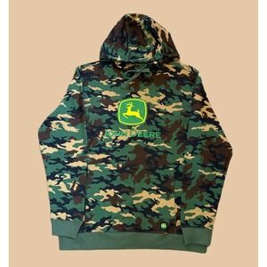 Men's John Deere Logo Camouflage Pullover Hoodie Sweatshirt‎ Size Medium NWT